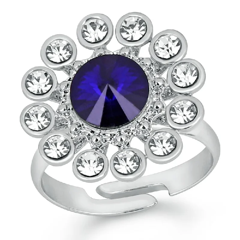 Shop Dazzling Jewelry At The Best Prices Mahi Rhodium Plated Floral Inspired Crystal Studded Finger Ring Shop Dazzling Jewelry At The Best Prices Mahi Rhodium Plated Floral Inspired Crystal Studded Finger Ring