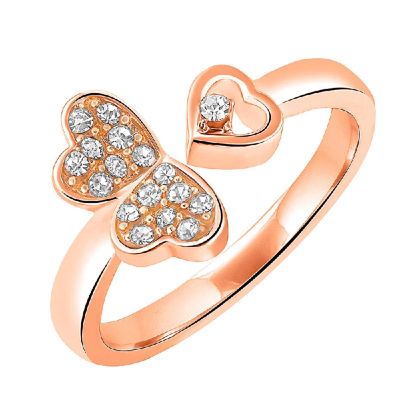 Buy More, Save More On Stunning Jewelry Pieces Mahi Tripple Heart Rosegold Plated Adjustable Finger Ring with Crystal for Women (FR1103129ZWhi) Buy More, Save More On Stunning Jewelry Pieces Mahi Tripple Heart Rosegold Plated Adjustable Finger Ring with Crystal for Women (FR1103129ZWhi)