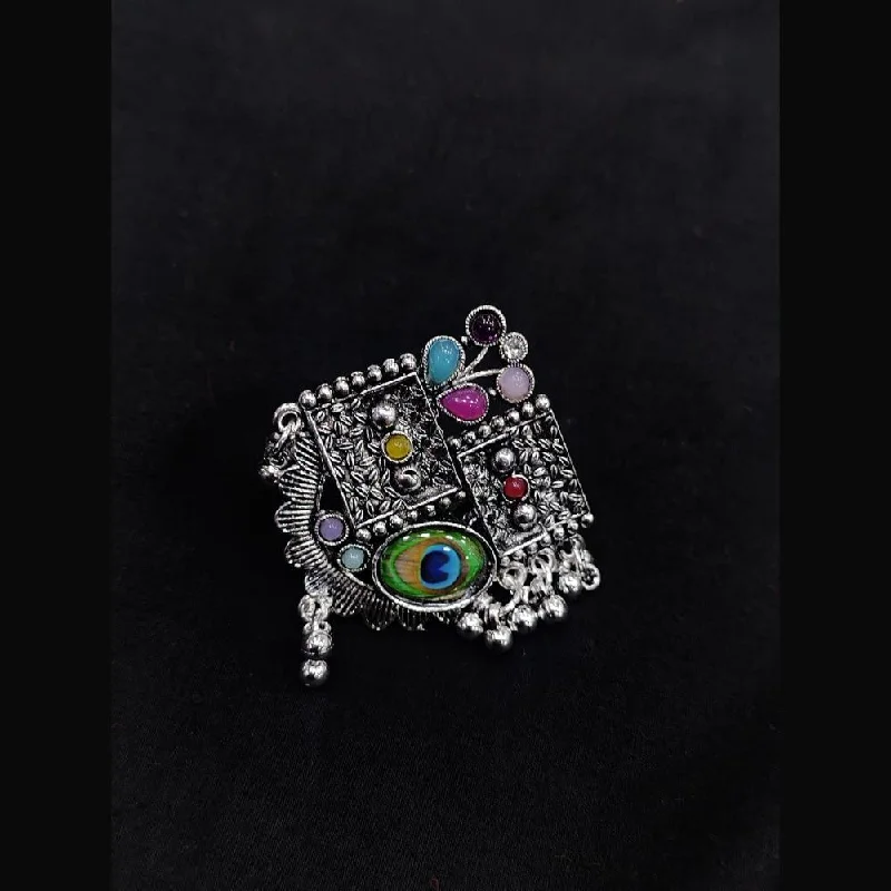 Romantic Heart-Shaped Jewelry For Special Gifts Manisha Jewellery Oxidised Plated Pota Stone Rings Romantic Heart-Shaped Jewelry For Special Gifts Manisha Jewellery Oxidised Plated Pota Stone Rings