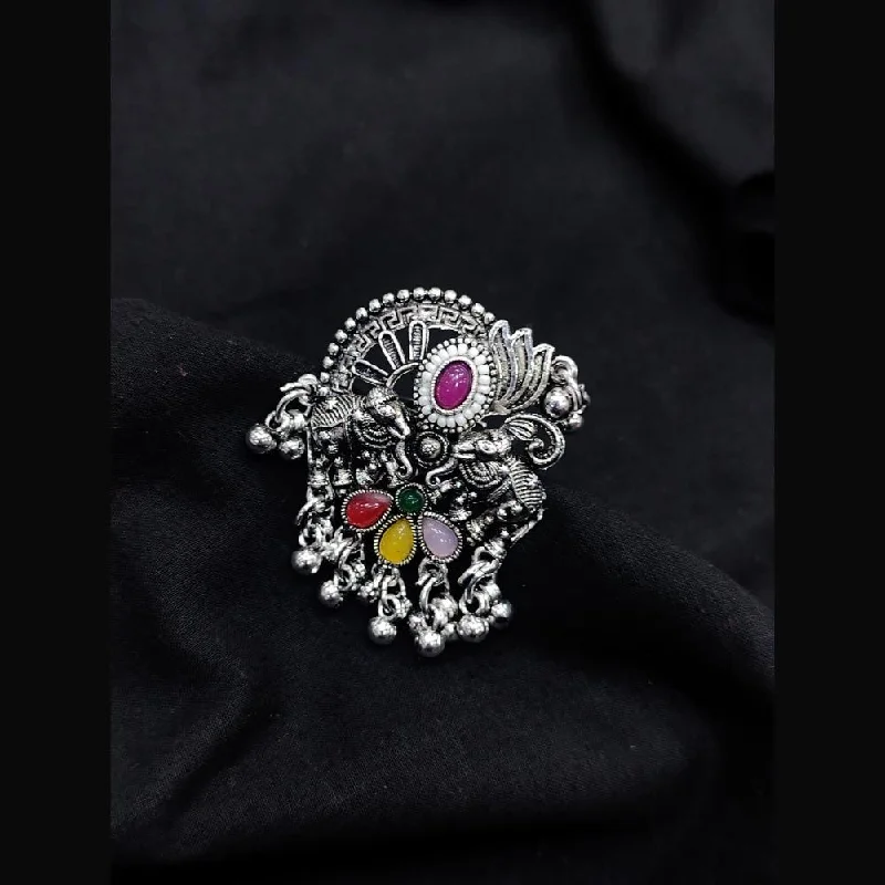 Dainty Floral Jewelry For Feminine Elegance Manisha Jewellery Oxidised Plated Pota Stone Rings Dainty Floral Jewelry For Feminine Elegance Manisha Jewellery Oxidised Plated Pota Stone Rings