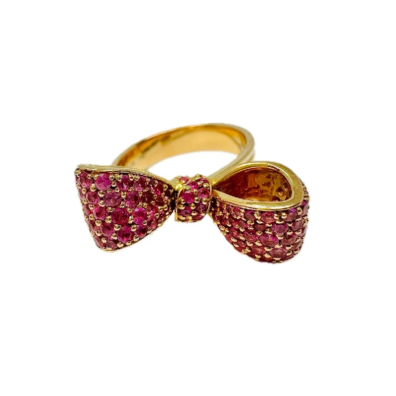 Premium Jewelry Now Available At Special Discounts Mimi So 18K Rose Gold Bow Ring with Pink Sapphires Premium Jewelry Now Available At Special Discounts Mimi So 18K Rose Gold Bow Ring with Pink Sapphires