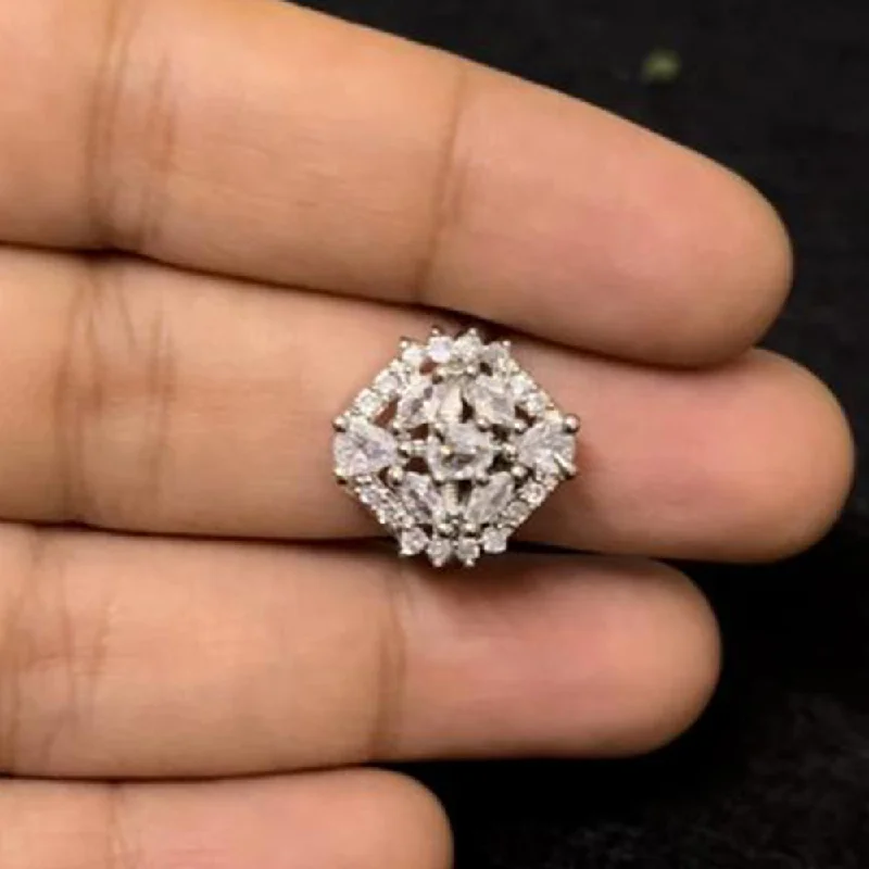 Big Discounts On Elegant Jewelry Collections ShringarStreet Silver Plated AD Stone Ring Big Discounts On Elegant Jewelry Collections ShringarStreet Silver Plated AD Stone Ring