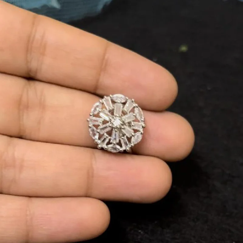 Grab Exquisite Jewelry At The Lowest Prices ShringarStreet Silver Plated AD Stone Ring Grab Exquisite Jewelry At The Lowest Prices ShringarStreet Silver Plated AD Stone Ring