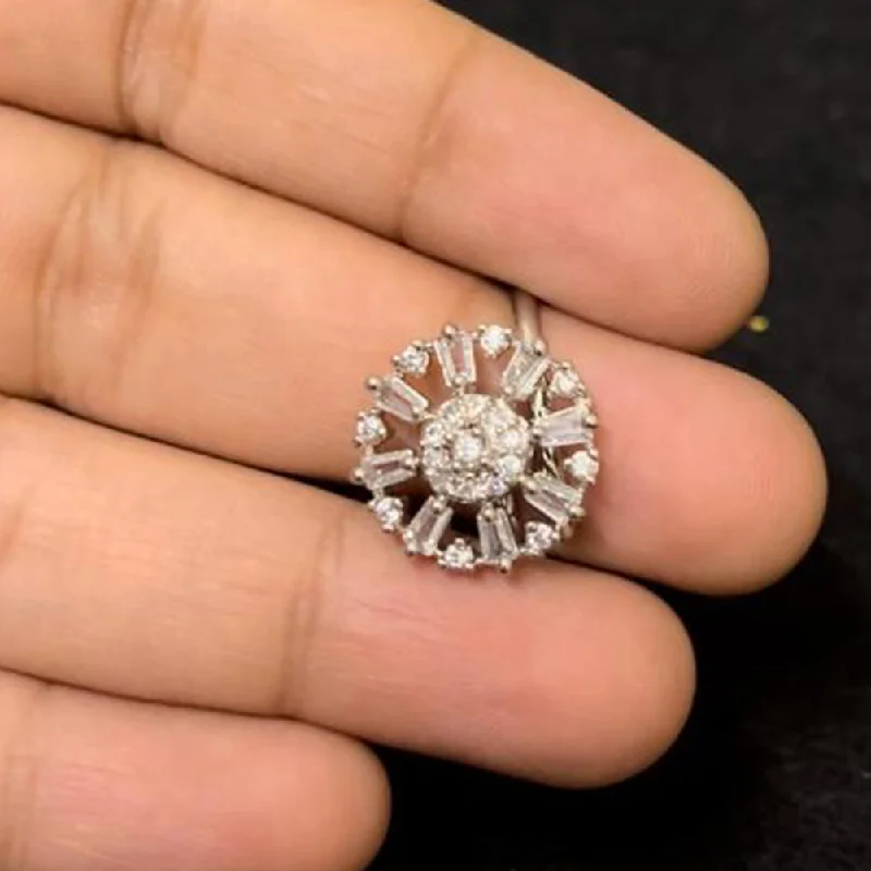 Shop Jewelry That Shines Without The High Price ShringarStreet Silver Plated AD Stone Ring Shop Jewelry That Shines Without The High Price ShringarStreet Silver Plated AD Stone Ring