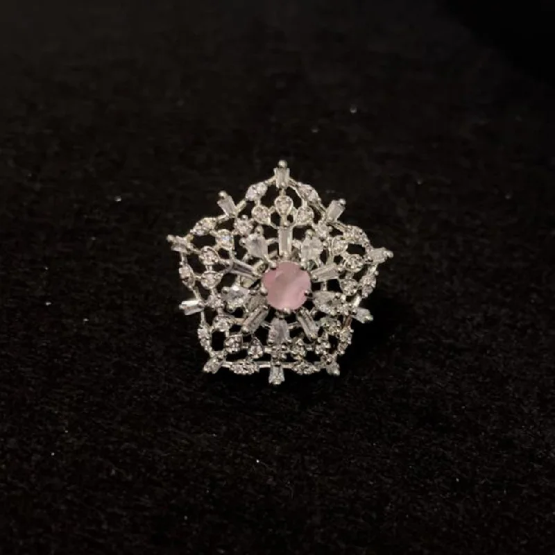 Elevate Your Outfit With Discounted Statement Jewelry ShringarStreet Silver Plated AD Stone Ring Elevate Your Outfit With Discounted Statement Jewelry ShringarStreet Silver Plated AD Stone Ring