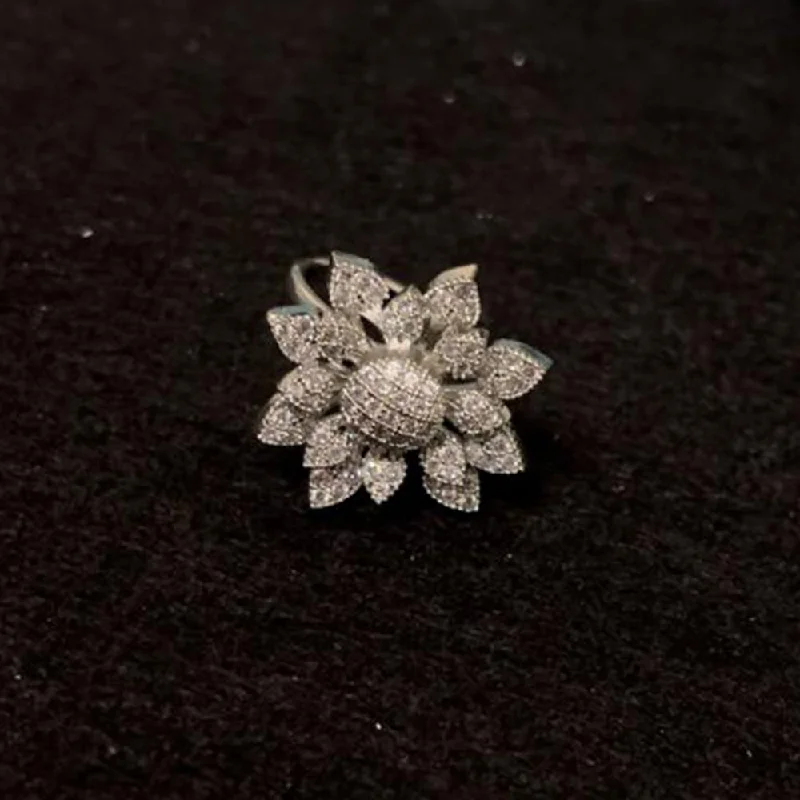 Dainty And Elegant Jewelry Now At Reduced Prices ShringarStreet Silver Plated AD Stone Ring