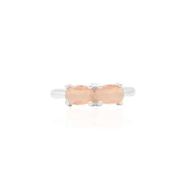 Clearance Sale On High-End Jewelry Collections Silver Glinting Peach Gemstone Ring Clearance Sale On High-End Jewelry Collections Silver Glinting Peach Gemstone Ring