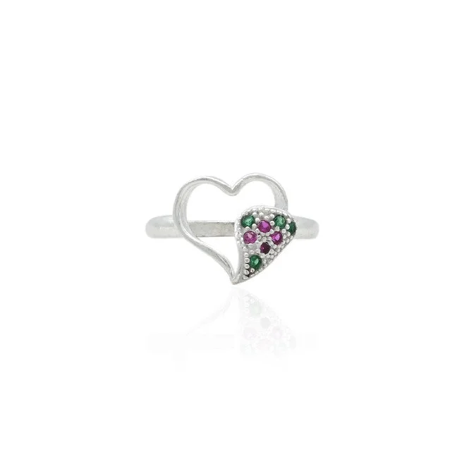 Luxury Jewelry At Unbeatable Discounts Silver Passionate Heart Shape Love Ring