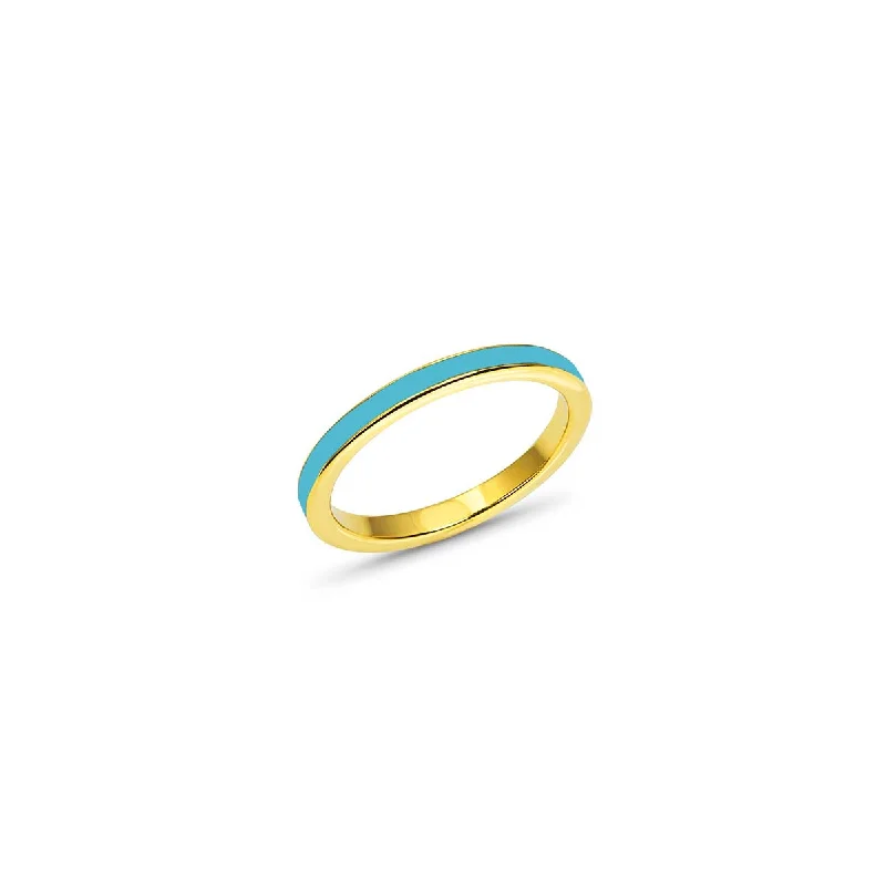Flash Sale On Exquisite Jewelry – Don't Miss Out Sky Blue Enamel Ring Size 8