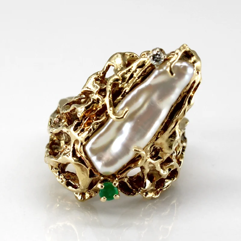 Jewelry Deals That Sparkle – Shop Today Textured Pearl Emerald & Diamond Ring | 0.15ct | 0.03ct | SZ 6.5 | Jewelry Deals That Sparkle – Shop Today Textured Pearl Emerald & Diamond Ring | 0.15ct | 0.03ct | SZ 6.5 |