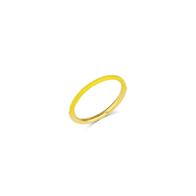 Flash Sale On Stunning Jewelry – Don't Miss Out Yellow Half Enamel Ring Size 6