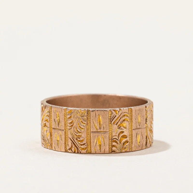 Last Chance To Grab Your Favorite Jewelry At A Discount 1890's Hand Carved Band | SZ 6.75 |