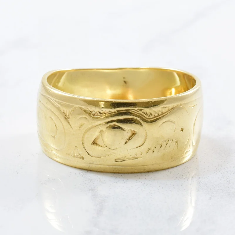 Exclusive Jewelry Sale Event – Shop Now N. Cross' Indigenous Eagle Art Gold Band | SZ 9.75 |