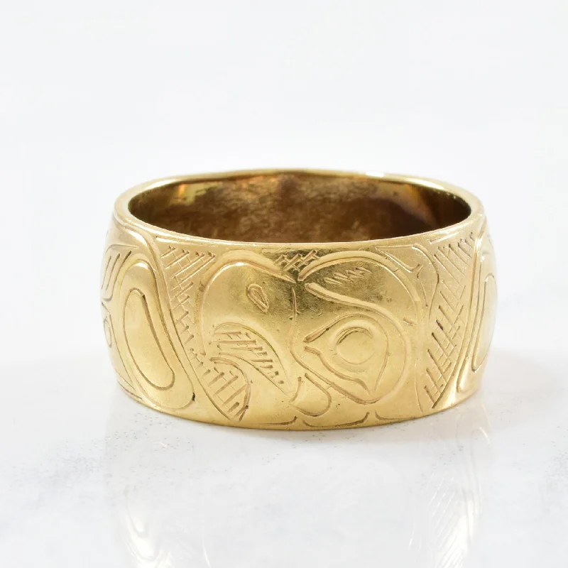 Flash Deals On Fine Jewelry – Shop Before It's Gone Indigenous Eagle Art Gold Band | SZ 8 |