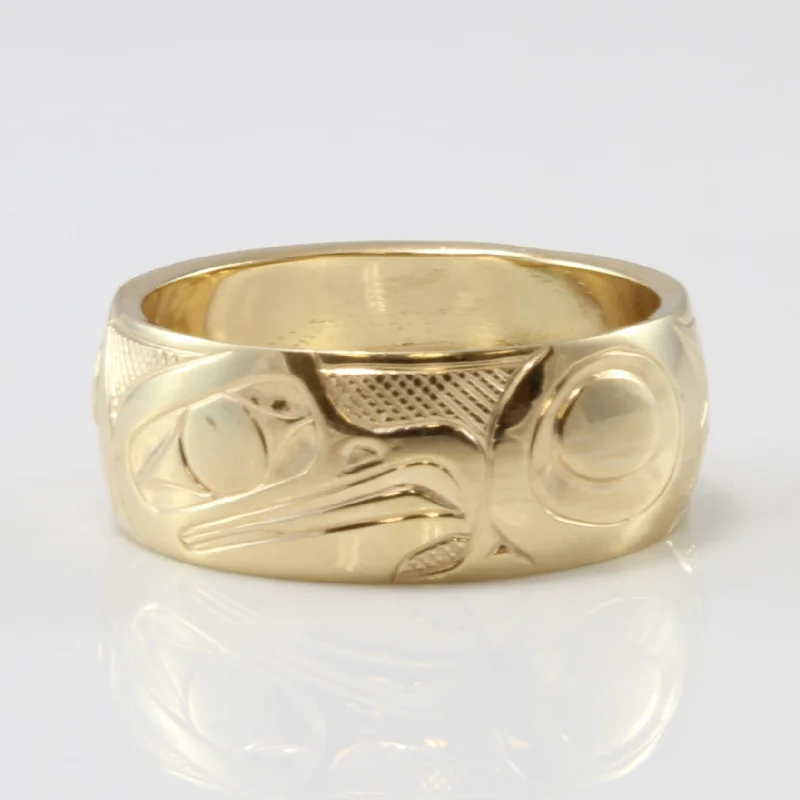 Celebrate Every Occasion With Sparkling Savings Indigenous Eagle Art Gold Band | SZ 9.5 |