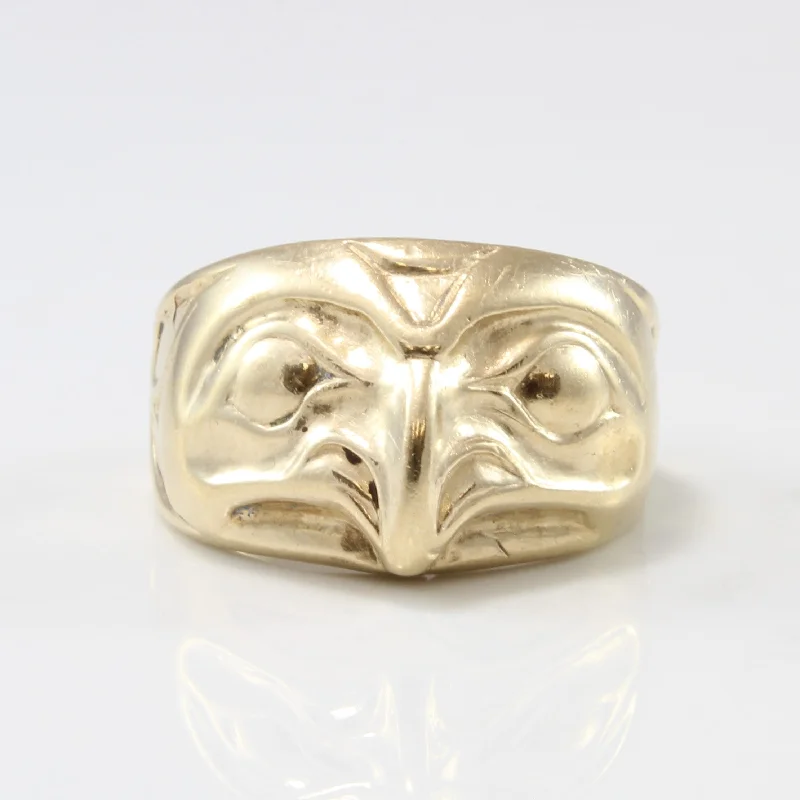 Fashion-Forward Jewelry At Exclusive Discounts Indigenous Owl Art Gold Ring | SZ 9 |