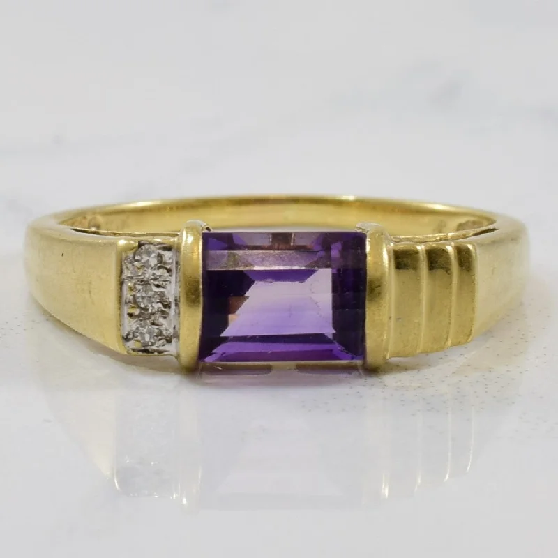 Best Jewelry Deals – Premium Quality At Exclusive Discounts Step Cut Amethyst & Diamond Ring | 0.01ctw, 1.10ct | SZ 7.25 |