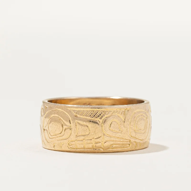 Special Sale On Handcrafted Jewelry – Shop Today Hand Carved Indigenous Animal Art Band | SZ 7 |