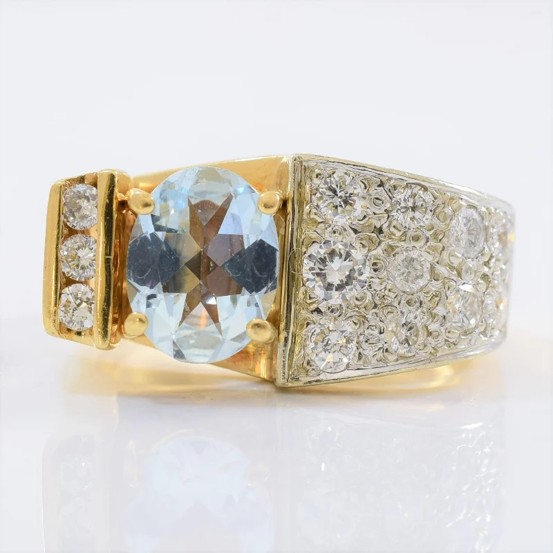 Celebrate With Sparkle – Jewelry Sale Now Live Pave Diamond & Aquamarine Ring | 0.65ctw, 1.35ct | SZ 8.5 |