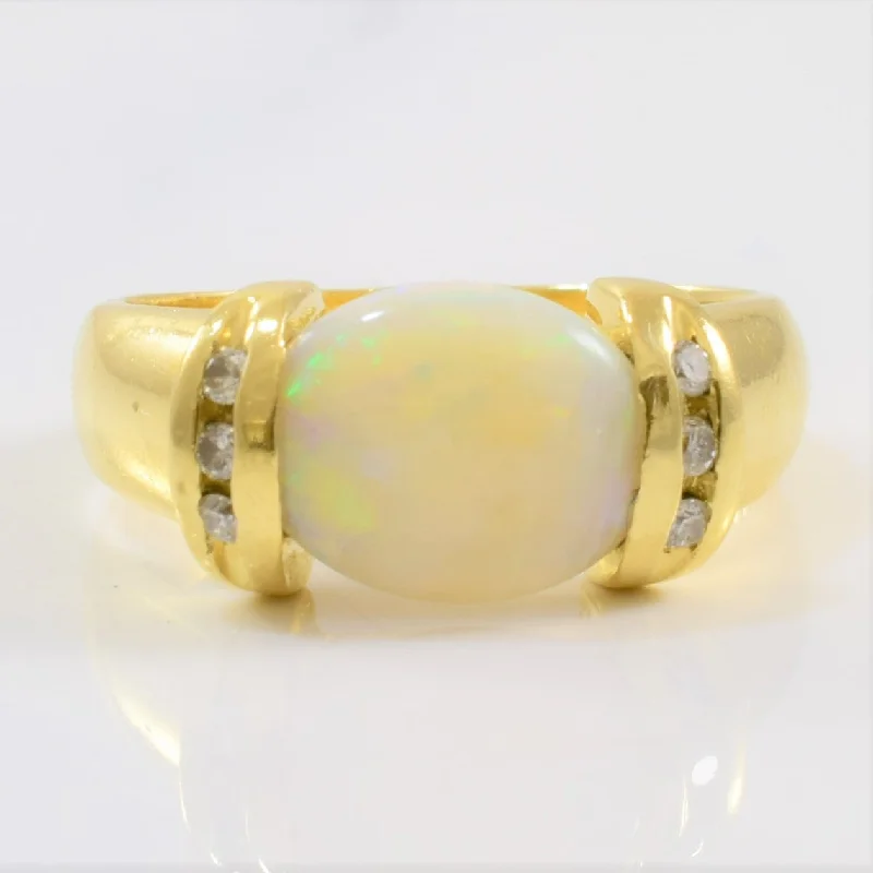 Get The Jewelry You Love At A Price You Love Opal & Diamond Ring | 0.06ctw, 1.10ct | SZ 5 |