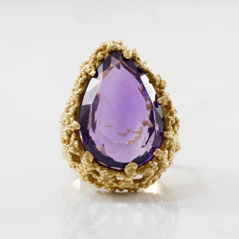 Jewelry Clearance Sale – Final Reductions Pear Cut Amethyst Cocktail Ring | 15.00ct | SZ 6.75 |