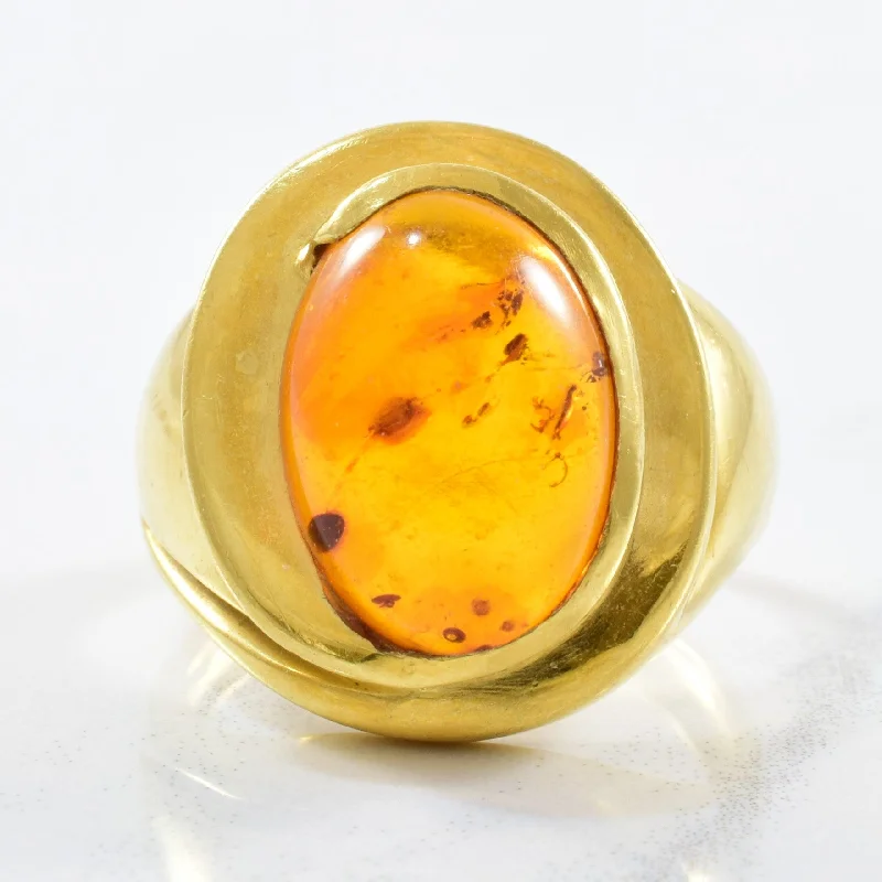 Dainty And Elegant Jewelry Now At Reduced Prices Bezel Set Amber Ring | 2.00ct | SZ 7.75 |