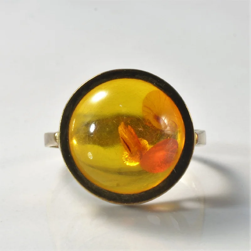 Stunning Jewelry Pieces At The Lowest Prices Ever Bezel Set Amber Ring Circa 1960s | 3.00ct | SZ 7.25 |