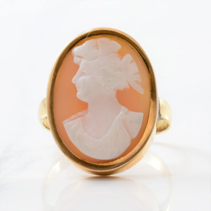 Versatile Layering Jewelry For Effortless Chic Yellow Gold Cameo Ring | 4.50ct | SZ 5 |