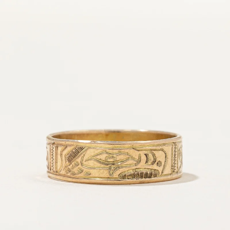 Sparkle More For Less – Jewelry Sale Happening Now Hand Carved Bird Art Gold Band | SZ 6 |