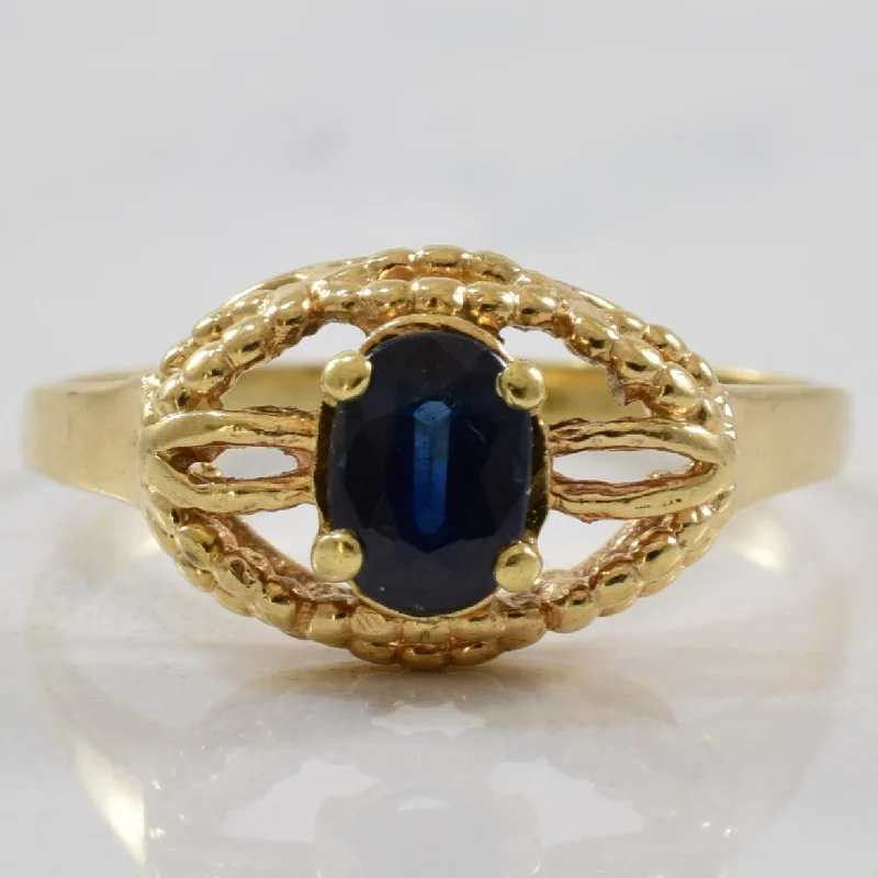 Unmissable Jewelry Clearance – Final Reductions Blue Sapphire Rope Detailed Ring | 0.60ct | SZ 8.5 |