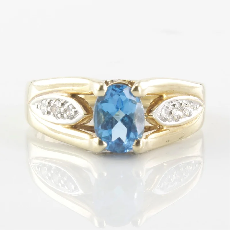 Unmissable Jewelry Sale – Shop Before It's Too Late Blue Topaz & Diamond Accent Ring | 0.12ctw, 0.90ct | SZ 6 |