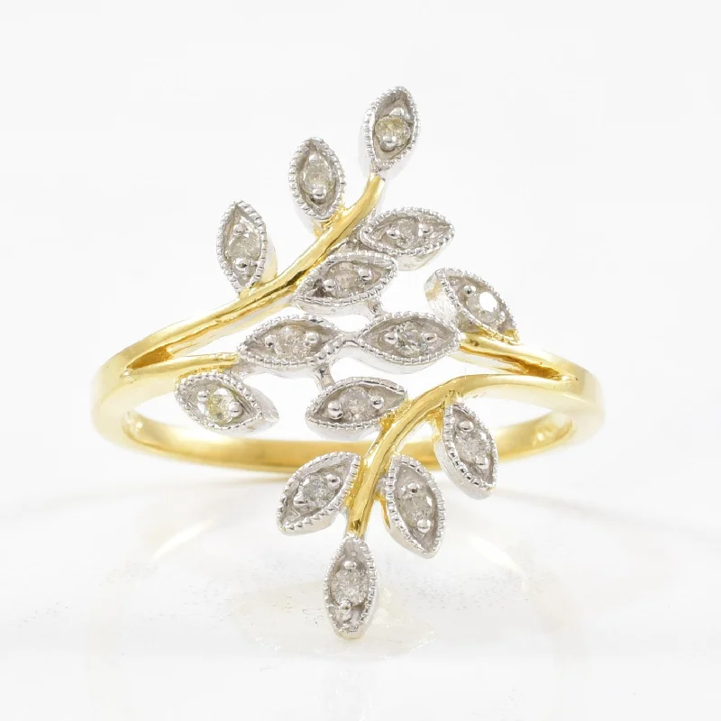 The Perfect Jewelry Piece At The Perfect Discount Diamond Branch Bypass Ring | 0.08ctw | SZ 7 |