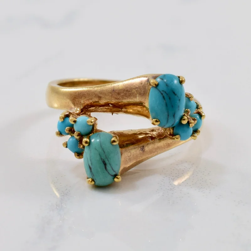 Jewelry Clearance Event – Stock Up Before It's Over Bypass Turquoise Ring | 0.85ctw | SZ 6.25 |