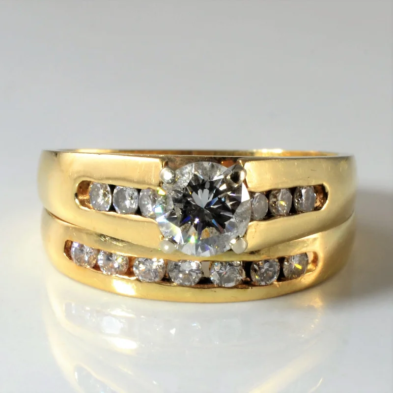 Sparkle For Less – Shop Jewelry Deals Now Channel Diamond Wedding Set | 0.77ctw | SZ 6.5 |