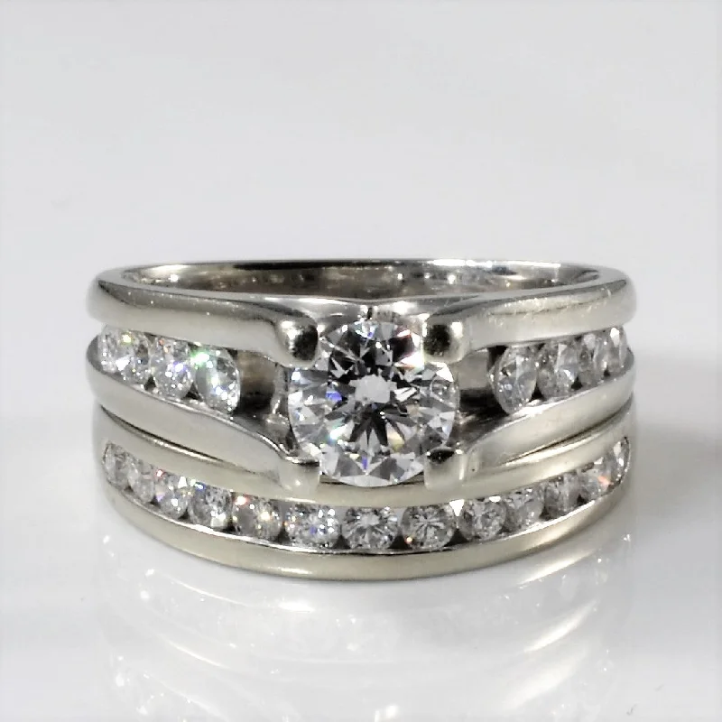 Shop Stylish Jewelry Now And Save Big Channel Diamond Wedding Ring Set | 1.42ctw | SZ 5 |