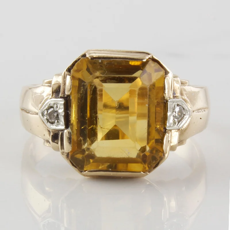 Unique Jewelry Designs Now At Discounted Rates Emerald Cut Citrine & Diamond Ring | 0.04ctw, 6.11ct | SZ 10.5 |