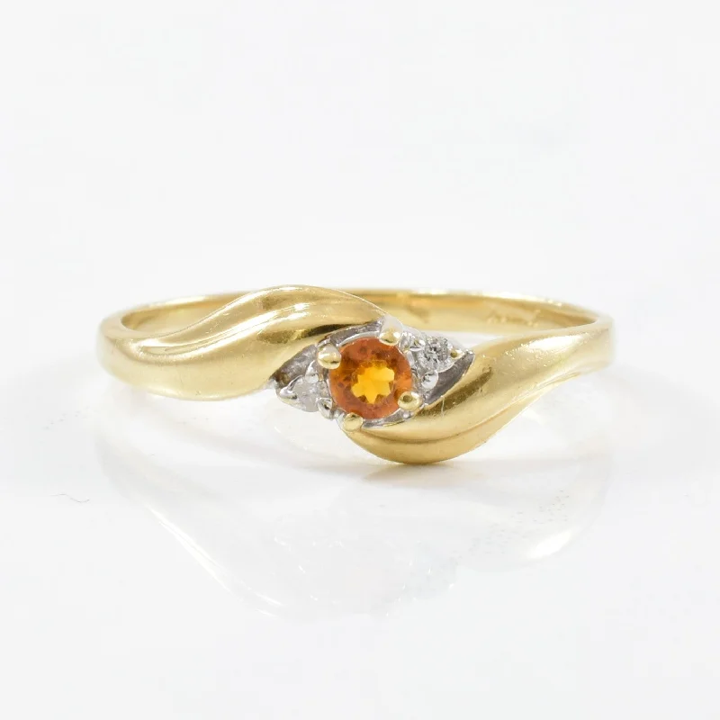 Timeless Elegance, Temporary Discounts – Act Fast Bypass Citrine & Diamond Ring | 0.01ctw, 0.10ct | SZ 6.5 |