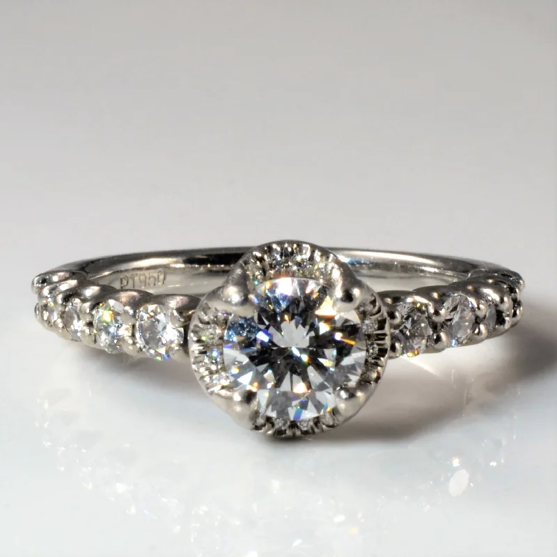 Shop High-Quality Jewelry At Jaw-Dropping Discounts Diamond Gallery Halo Engagement Ring | 1.26ctw | SZ 6.75 |