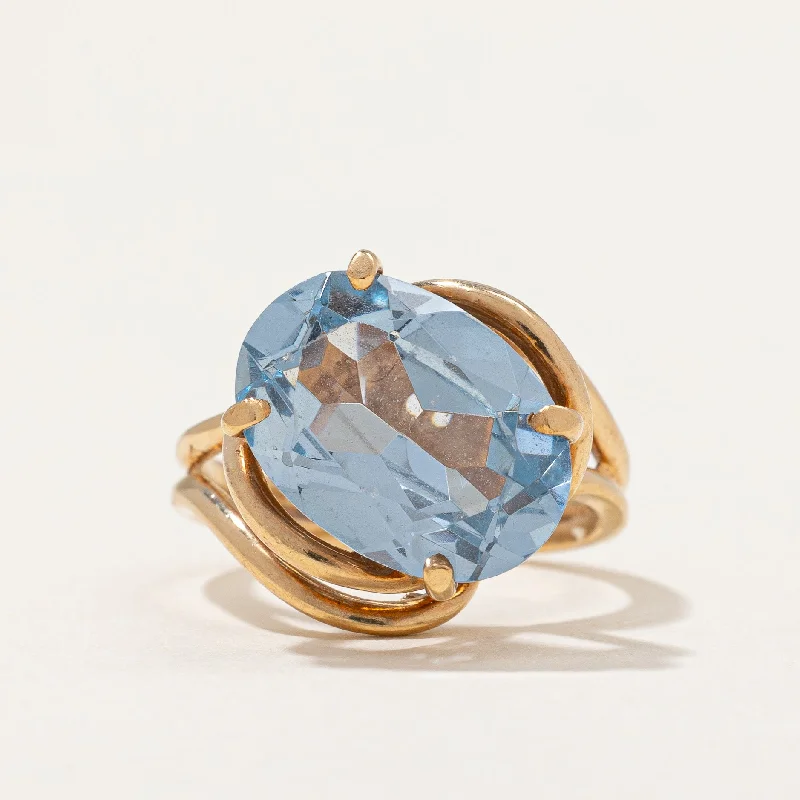 Buy More, Save More – Special Jewelry Discounts Twisted Gold Blue Topaz Cocktail Ring | SZ 4.75 |