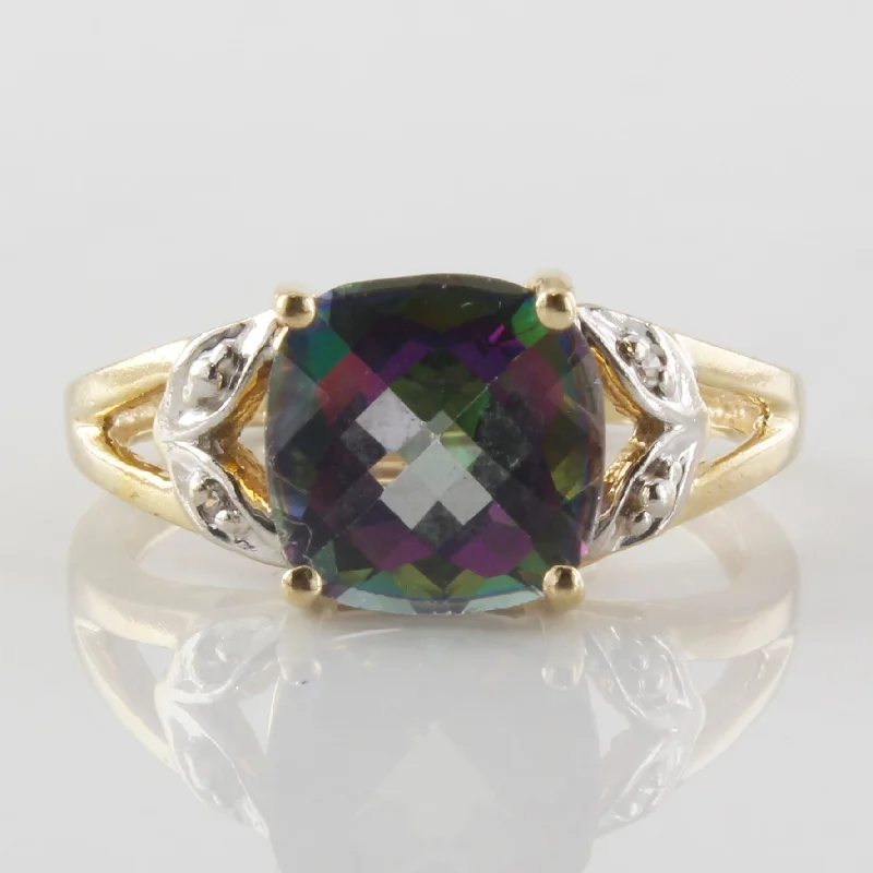 Eco-Friendly Sustainable Jewelry For Conscious Buyers Mystic Topaz and Diamond Ring | 2.40ct 0.01ct | SZ 5