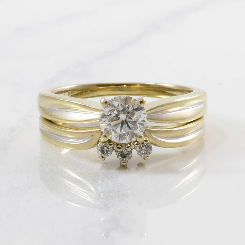 Limited-Stock Jewelry Sale – Once It's Gone, It's Gone Diamond Solitaire & Contour Band Wedding Set | 0.58 ctw | SZ 5.25 |