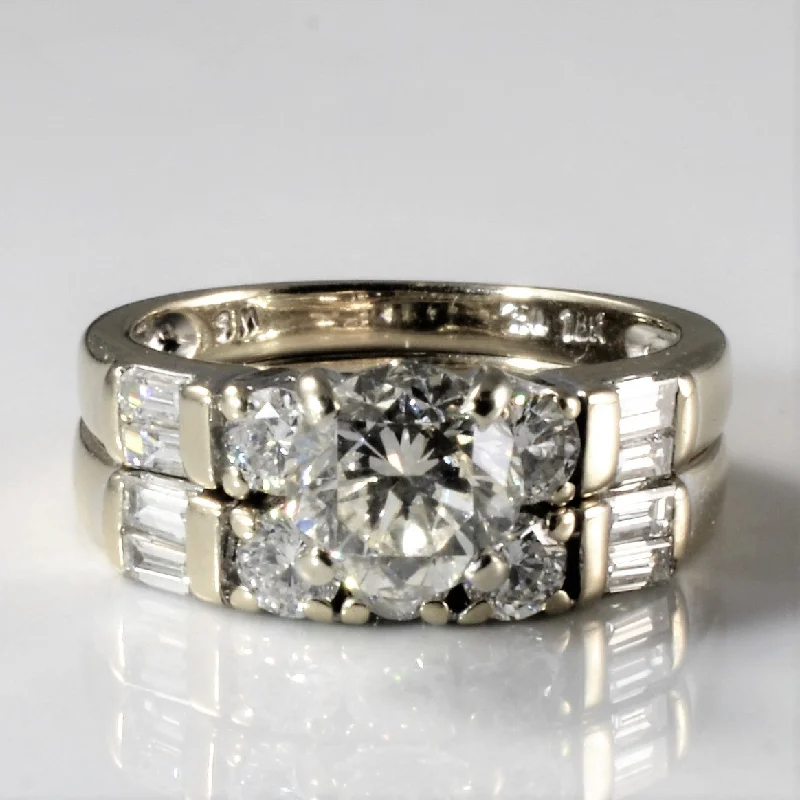 Luxury Jewelry At Unbeatable Discounts Baguette Detailed Diamond Wedding Set | 1.76ctw | SZ 4 |