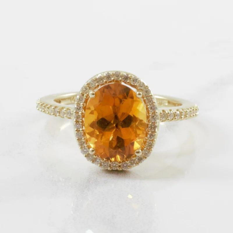 Shop Dazzling Jewelry At The Best Prices 'Effy' Citrine & Diamond Halo Ring | 0.30ctw, 2.25ct | SZ 7.25 |