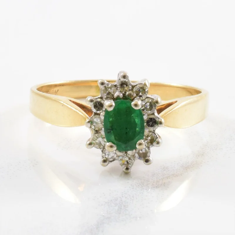 Personalized Jewelry Sale – Unique Pieces At Great Prices Emerald & Diamond Halo Ring | 0.12ctw, 0.30ct | SZ 7 |