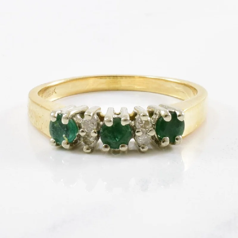 Exclusive Jewelry Sale – Sparkle For Less Alternating Emerald & Diamond Ring | 0.06ctw, 0.25ctw | SZ 5.75 |