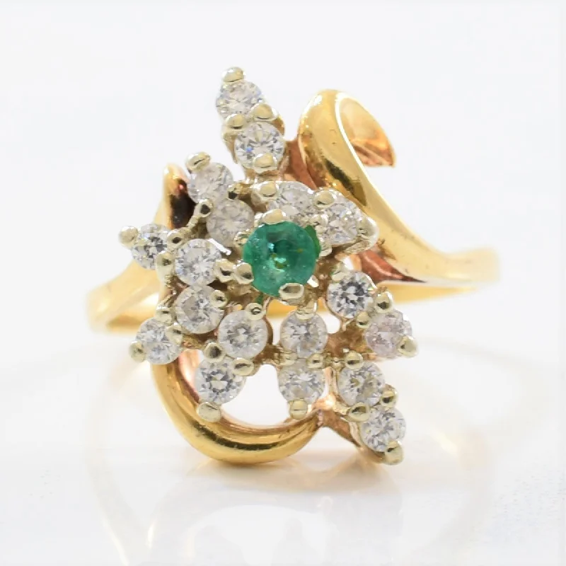 Luxury Jewelry Clearance – Shop Premium Styles Now Emerald & White Sapphire Cluster Ring | 0.10ct, 0.60ctw | SZ 6.75 |