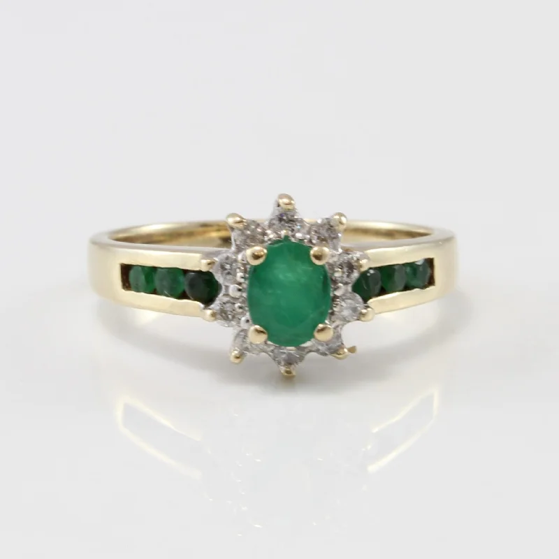 Timeless Jewelry Styles At Wallet-Friendly Prices Diamond Halo Emerald Ring | 0.45ctw, 0.15ctw | SZ 6.75 |