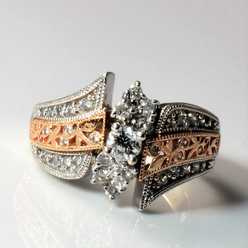 The Perfect Jewelry Piece At The Perfect Price Filigree Two Tone Diamond Ring | 0.56ctw | SZ 7 |