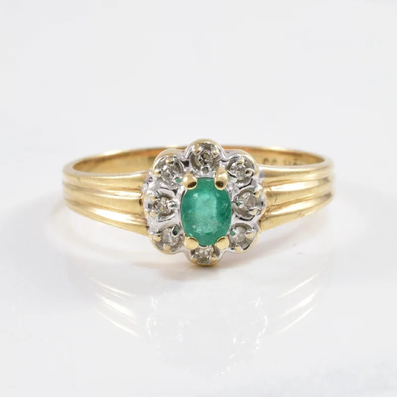 High-End Jewelry, Now More Affordable Than Ever Floral Diamond & Emerald Ring | 0.04ctw, 0.19ct | SZ 6.5 |