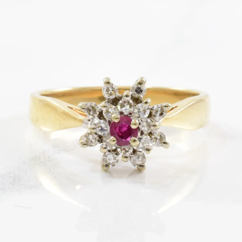 Best Jewelry Deals – Premium Quality At Exclusive Discounts Floral Diamond & Ruby Ring | 0.20ctw, 0.10ct | SZ 6 |